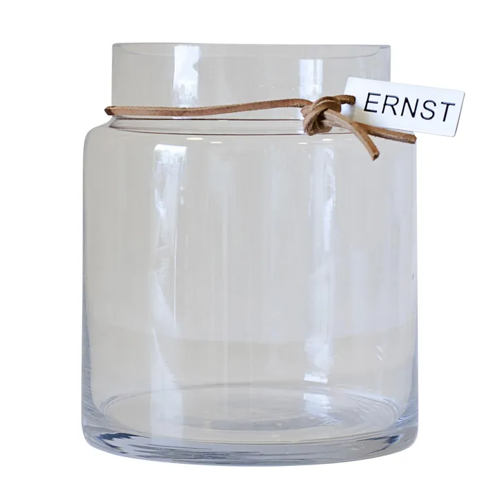 Ernst 玻璃花瓶 高22.5cm 直径12.5cm - 透明 - ERNST