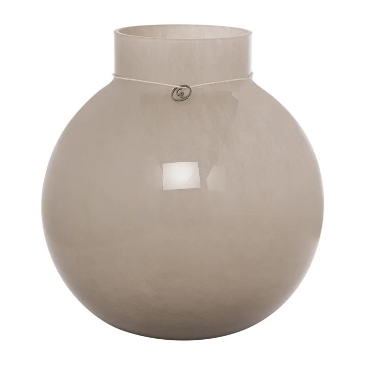 Ernst 圆形玻璃花瓶 米色 - 高22cm_直径21cm - ERNST