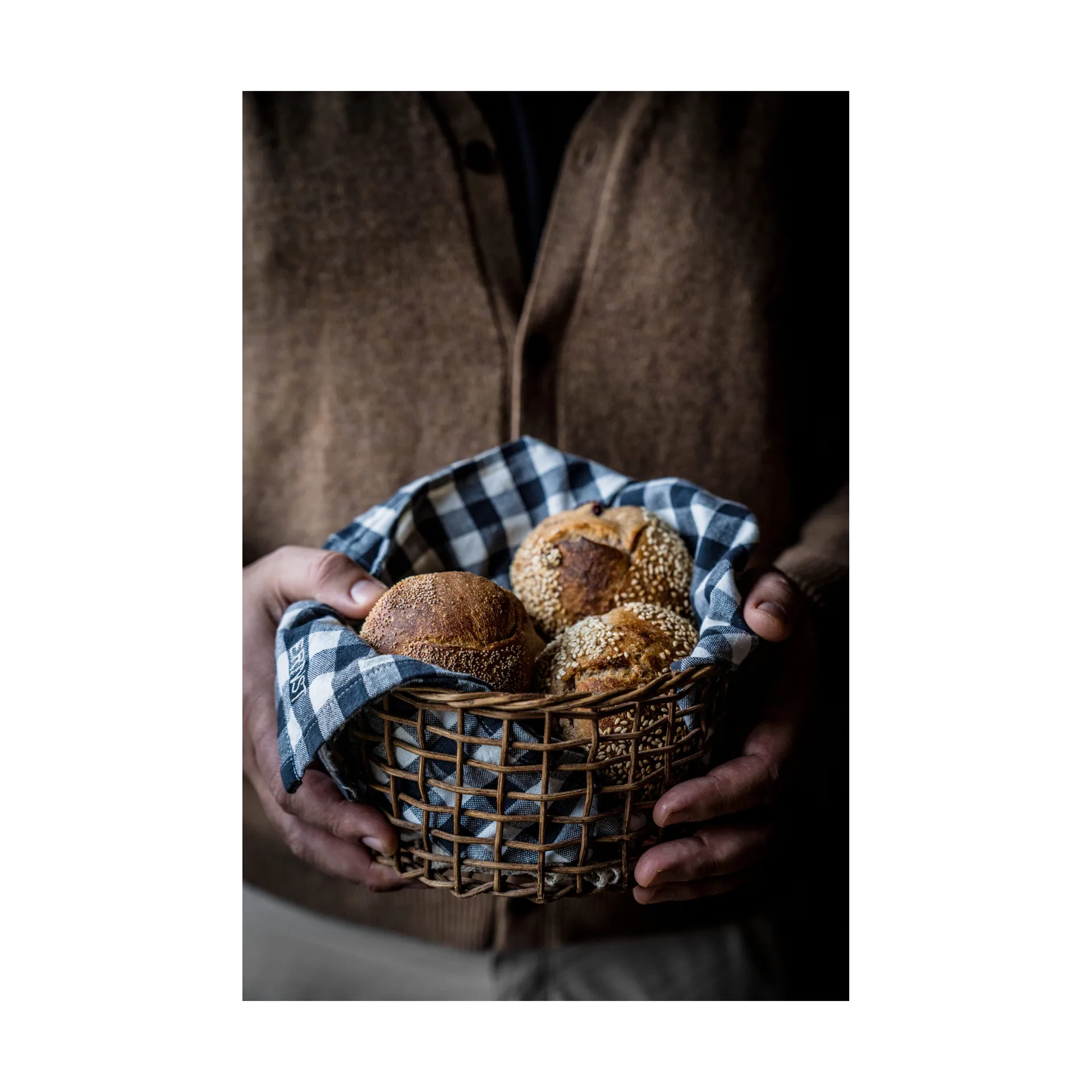 Ernst 餐巾布 格纹 40x40 cm, 灰色-蓝色-白色 ERNST