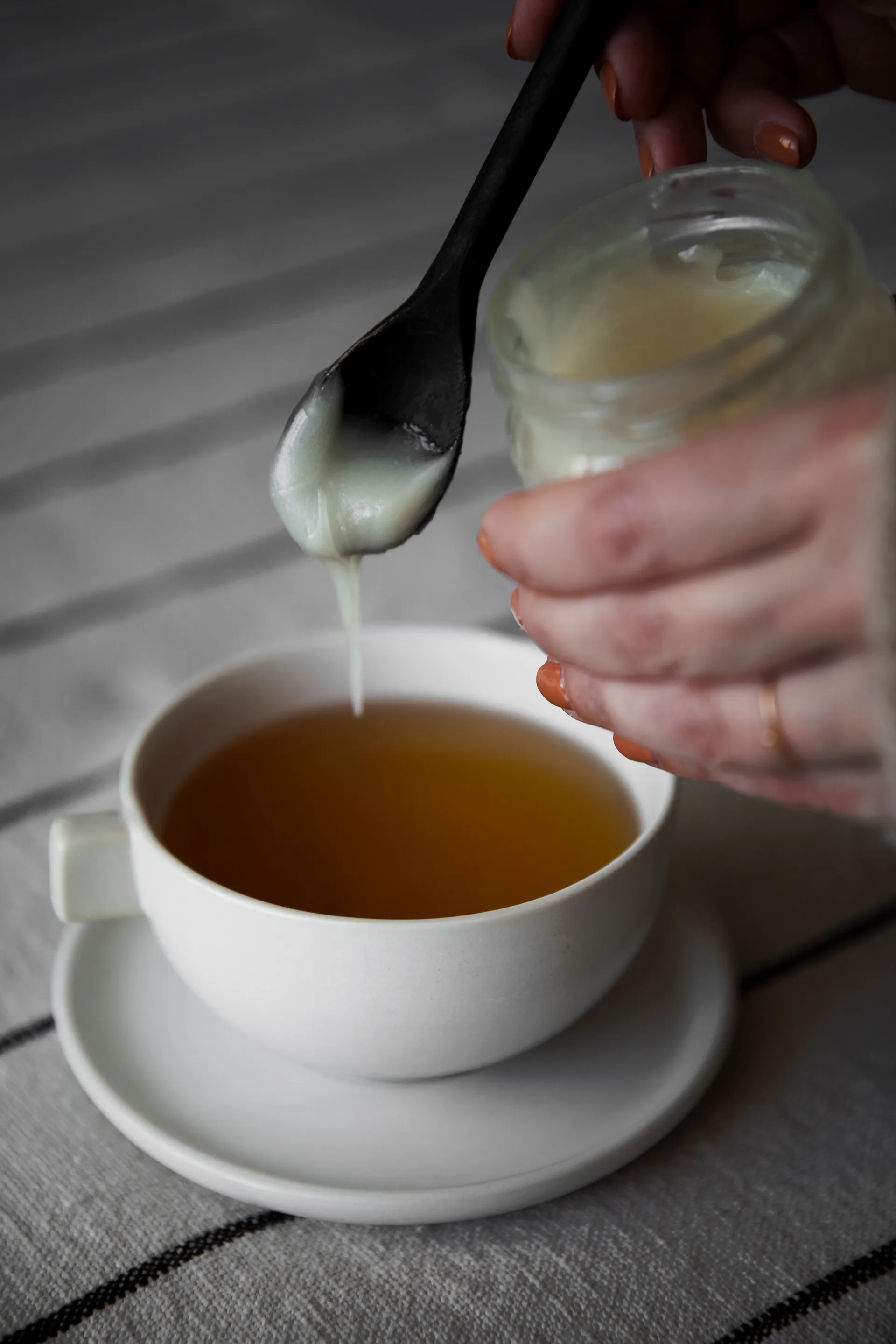 Ernst  茶杯和碟子 7.5 cm, 白色 沙色 ERNST