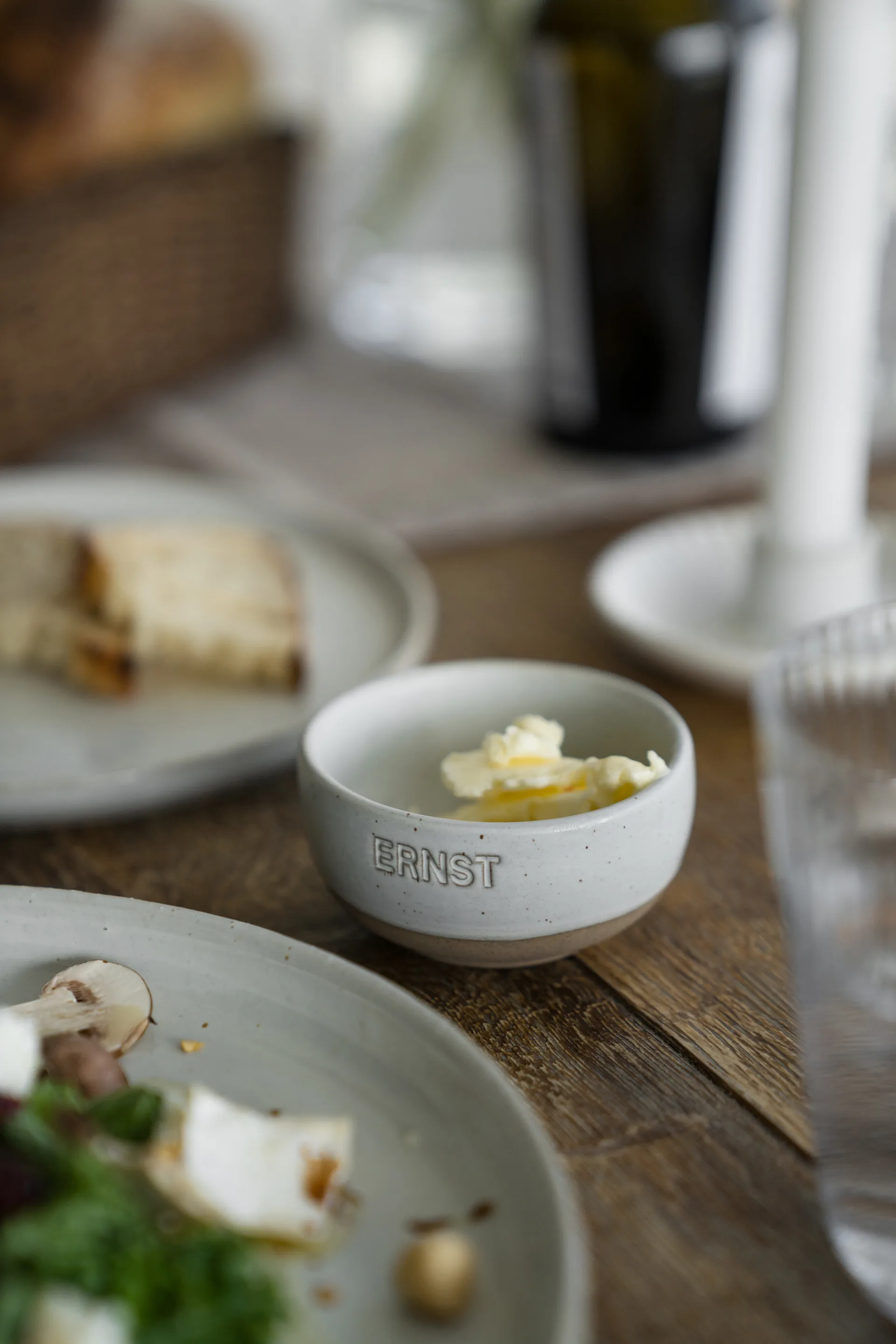Ernst 碗, 白色-原色/自然色 底座, Ø8 cm ERNST