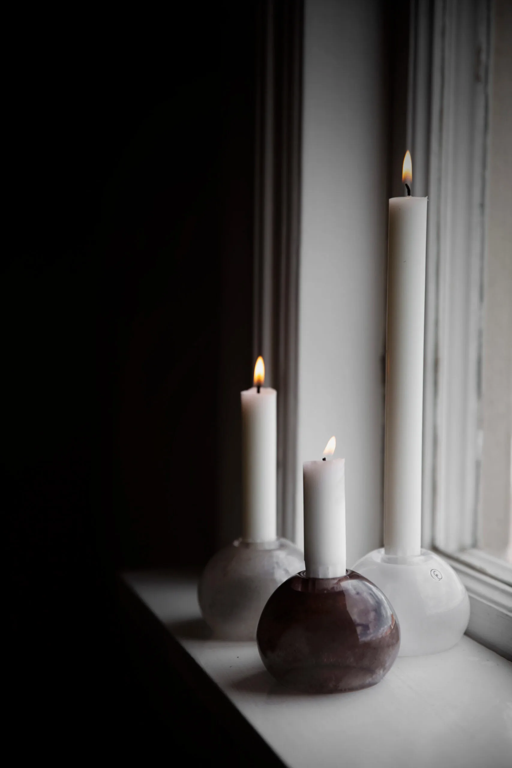 Ernst 烛台 玻璃 Ø9 cm, 褐色 ERNST