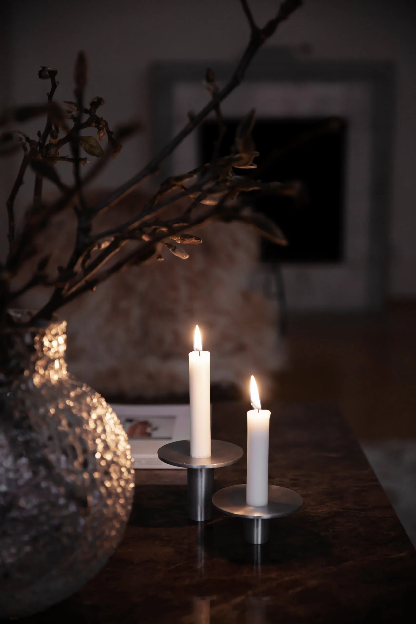 Ernst 拉丝铝烛台Ø9.2cm, 4cm ERNST