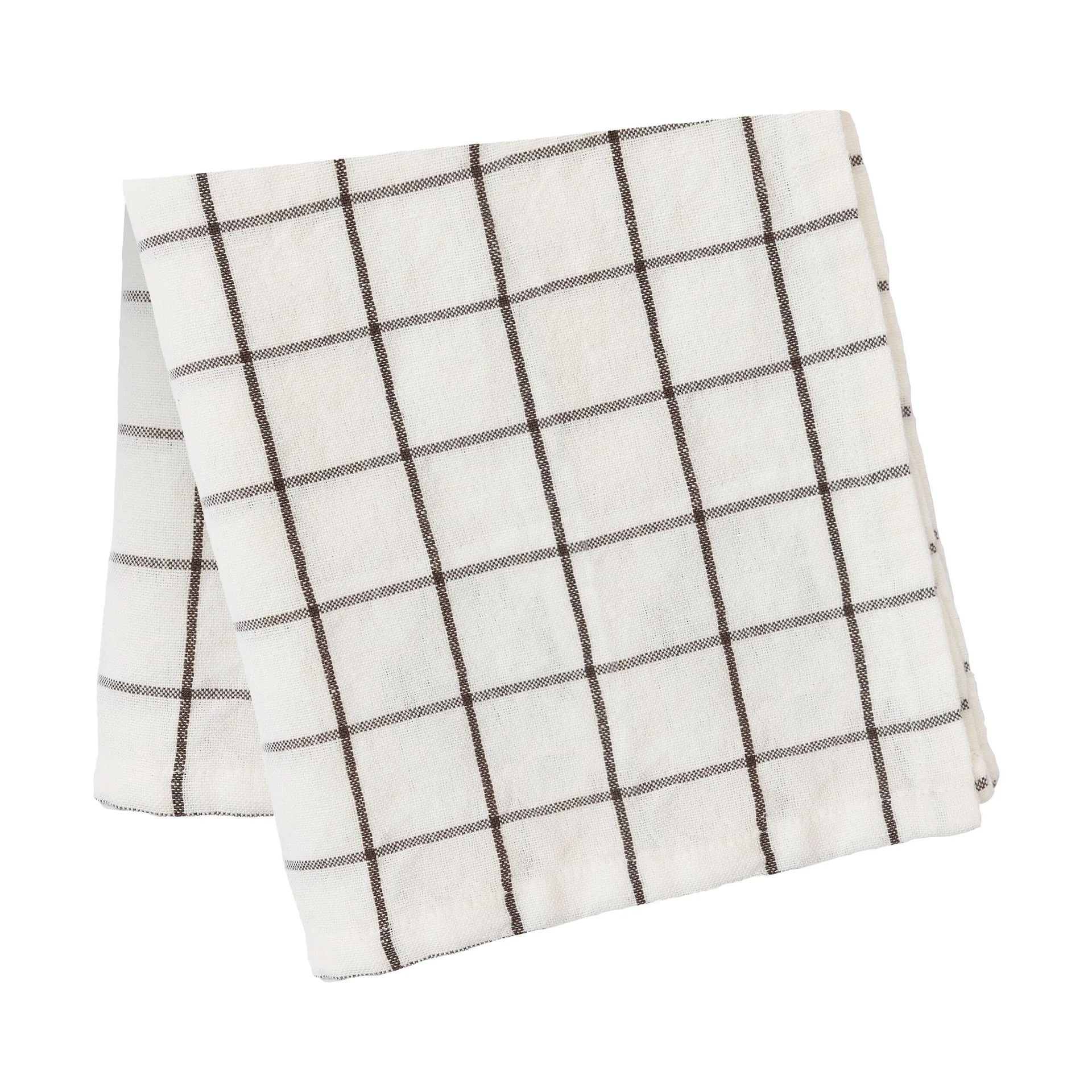 Ernst 桌布 大 checkered 145x300 cm, 白色-褐色 ERNST