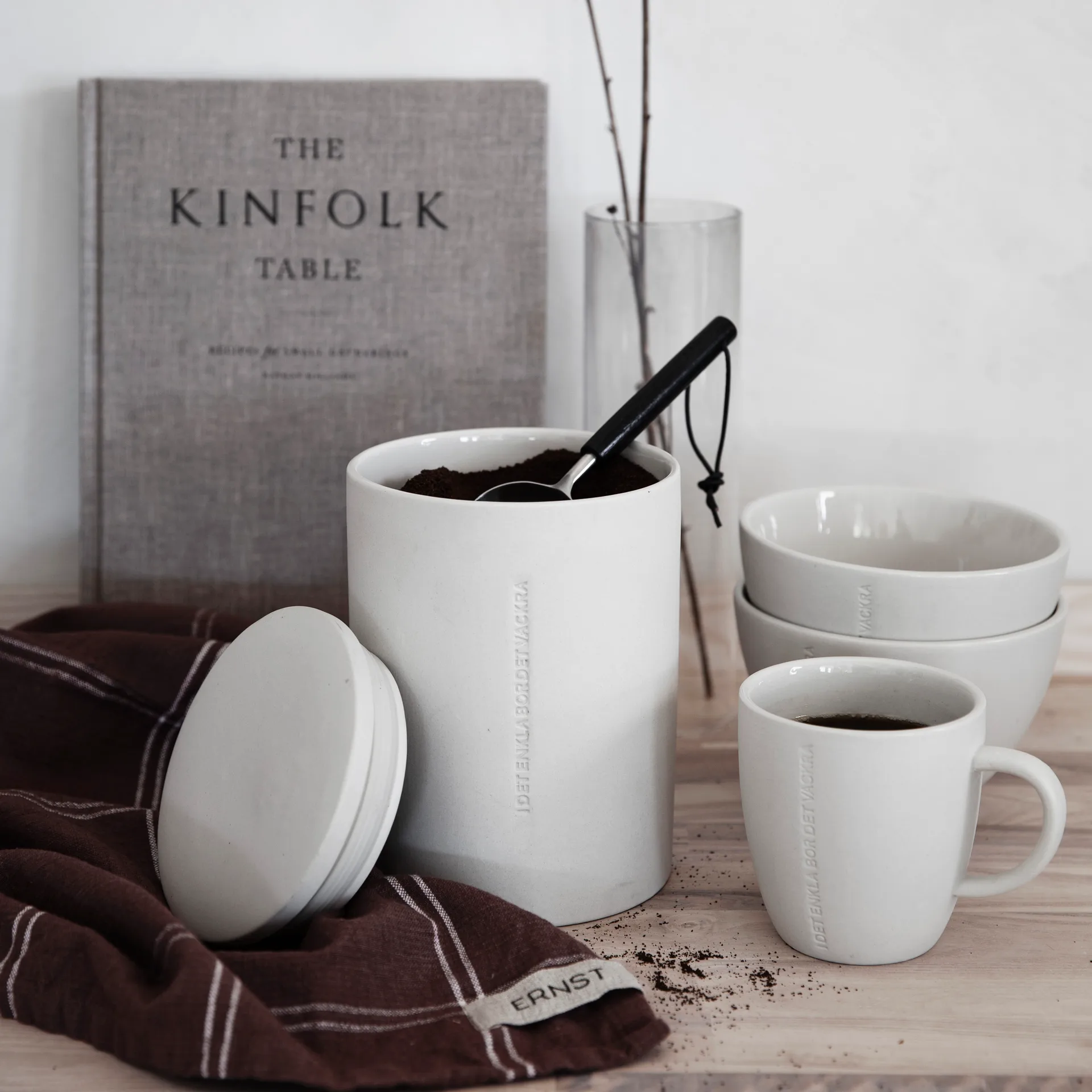 Ernst coffee measure with wooden handle, 黑色 ERNST