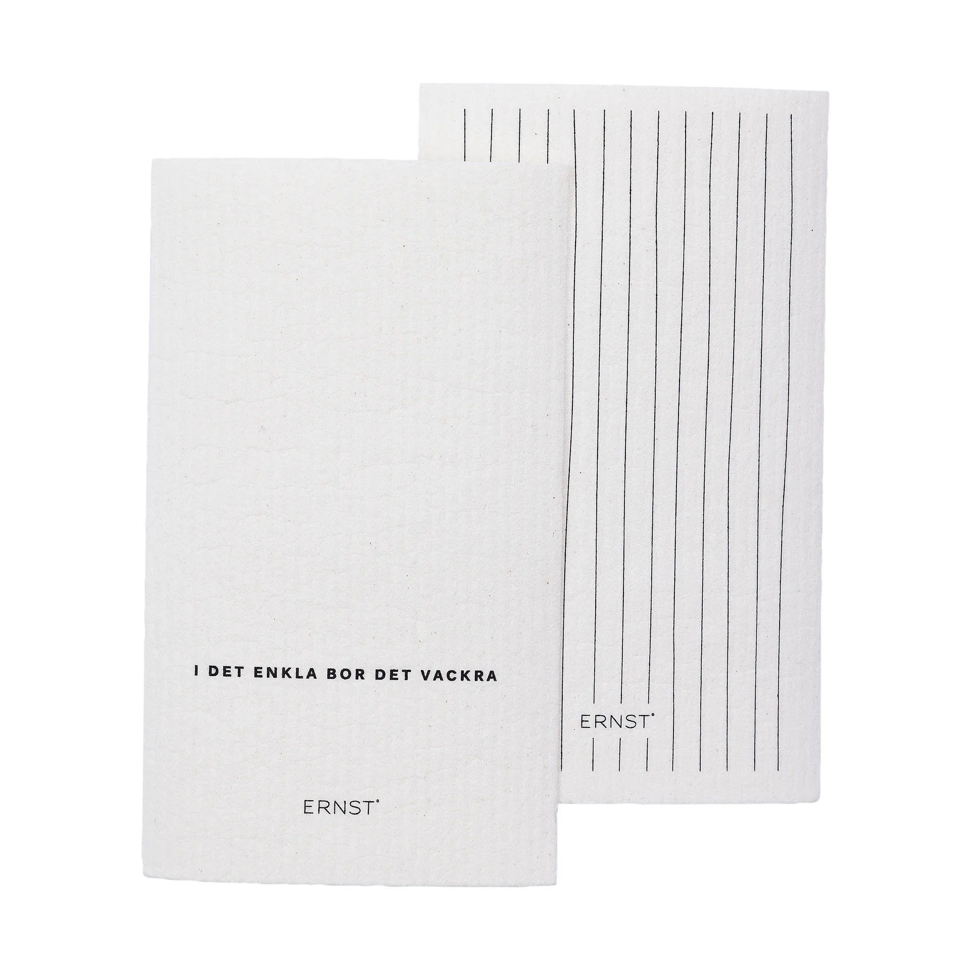 Ernst dishcloth quote/striped 两件套装, White ERNST