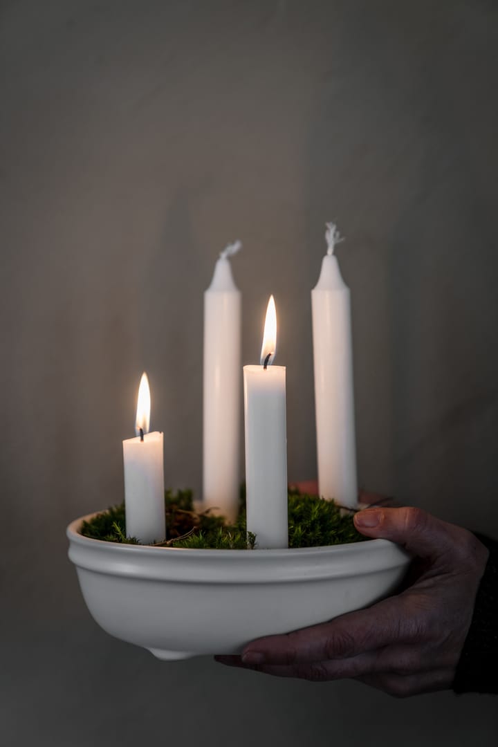 Ernst 蜡烛 碗 for 4 candles, 釉面 原色/自然色 白色 ERNST