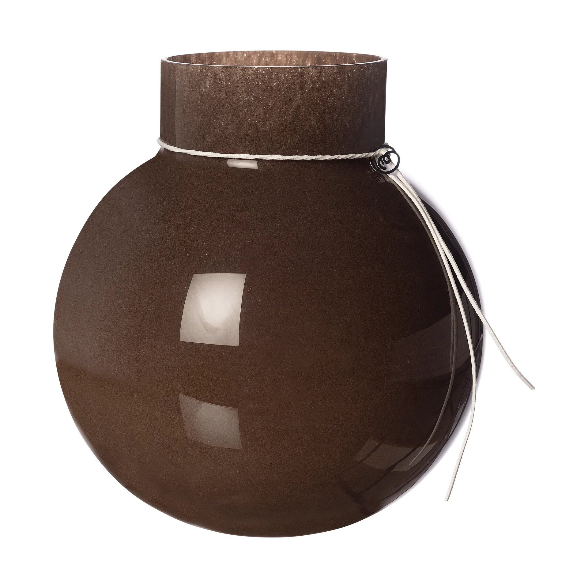 Ernst 圆形玻璃花瓶 棕色, H22cm_Ø21cm ERNST