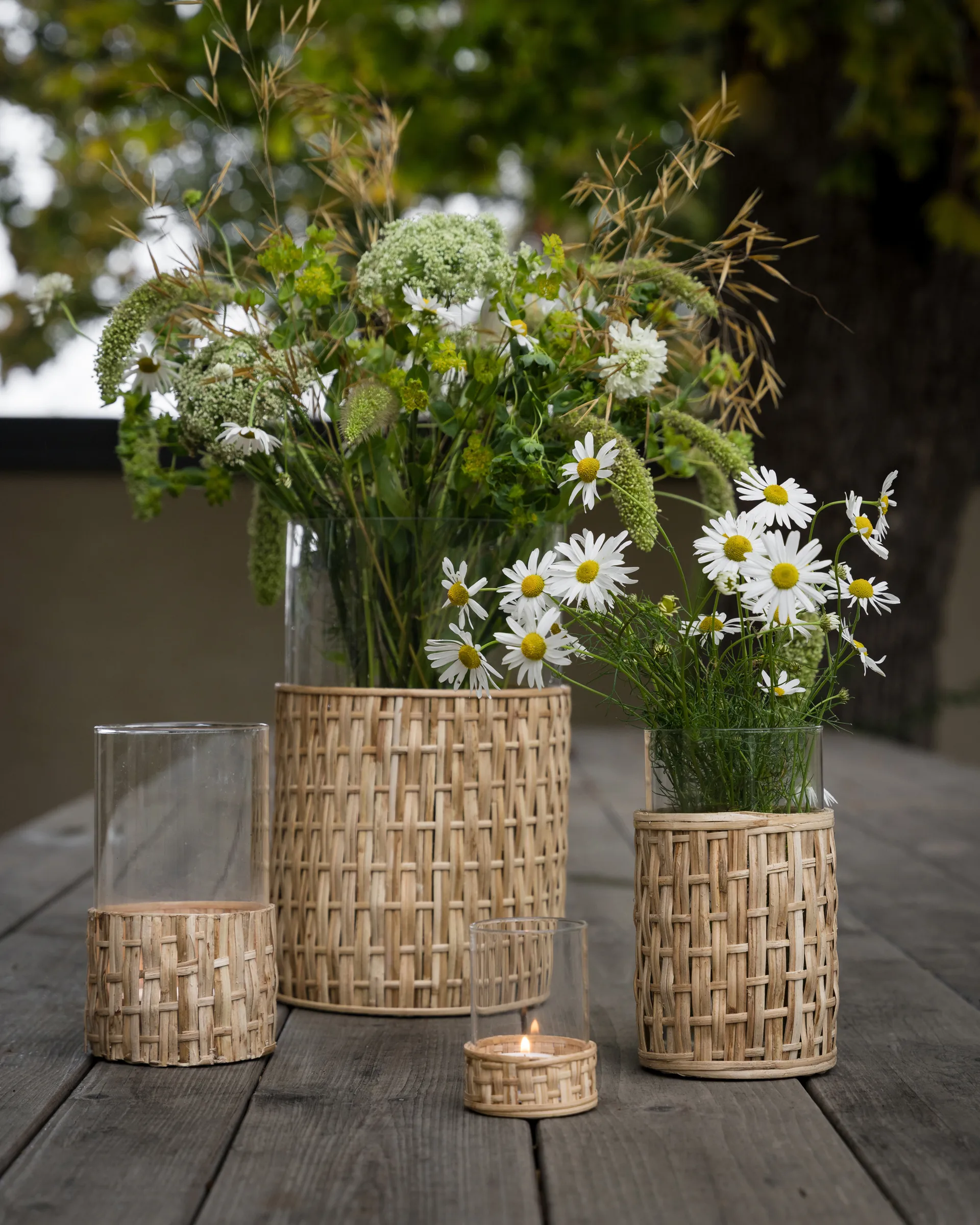 Ernst 花瓶/烛台 in 篮子, Nature, Ø7x8.5 cm ERNST