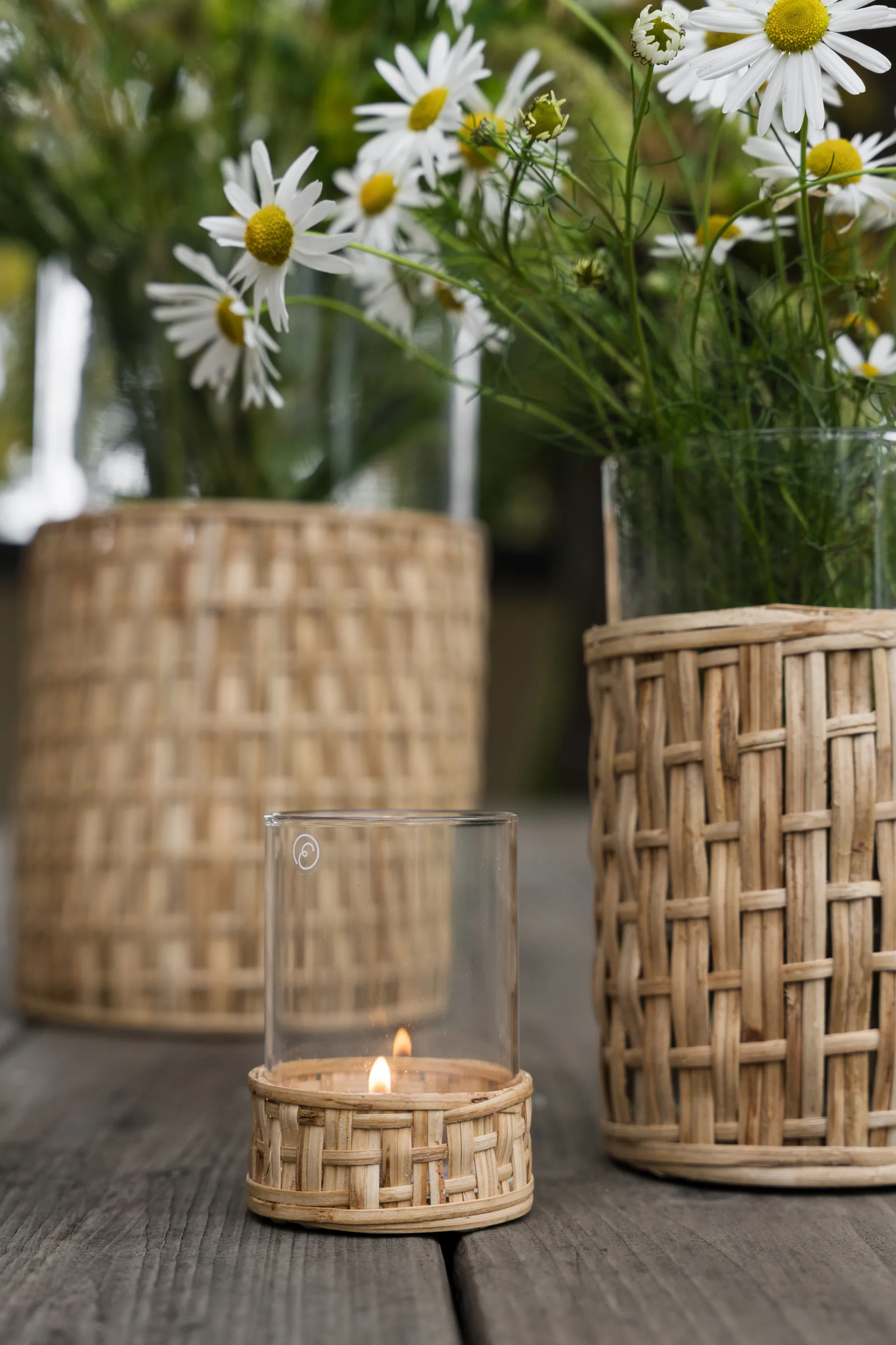 Ernst 花瓶/烛台 in 篮子, Nature, Ø7x8.5 cm ERNST