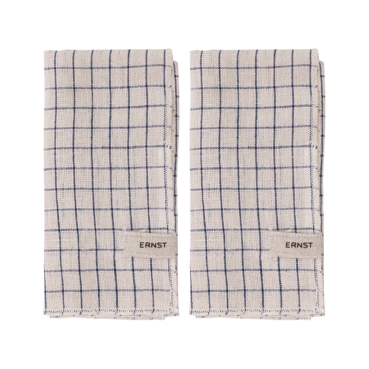 Ernst napkin 2 pack checked 40x40 cm - 蓝色-米色 - ERNST
