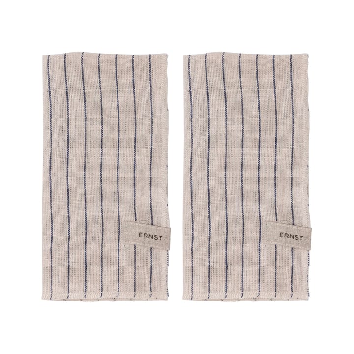 Ernst napkin 2 pack striped 40x40 cm - 蓝色-米色 - ERNST