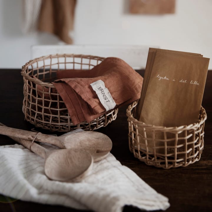 Ernst napkin with quote Lycka i det lilla 20-pack, nature-黑色 ERNST