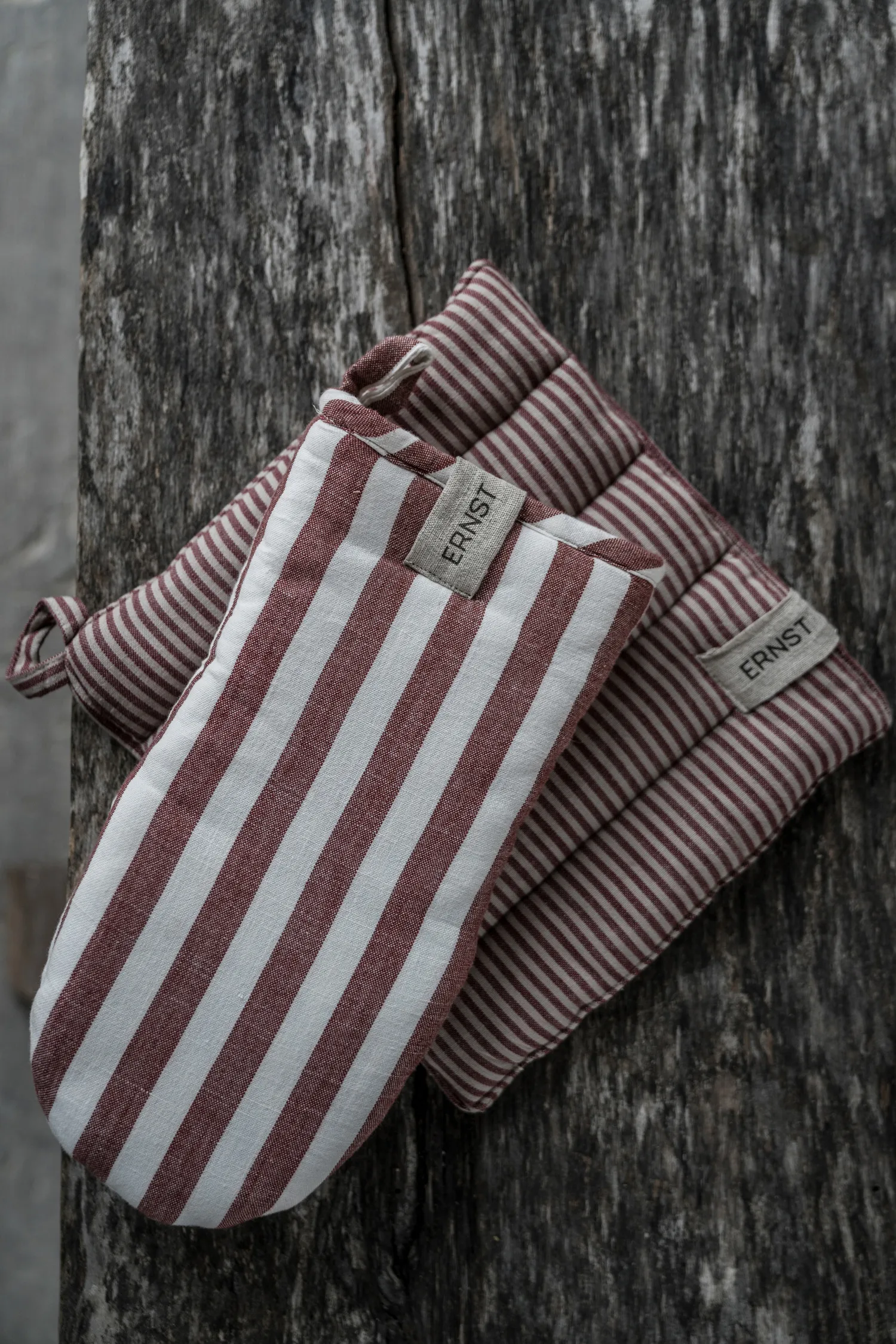 Ernst potholder striped 23x25 cm, 红色-米色 ERNST