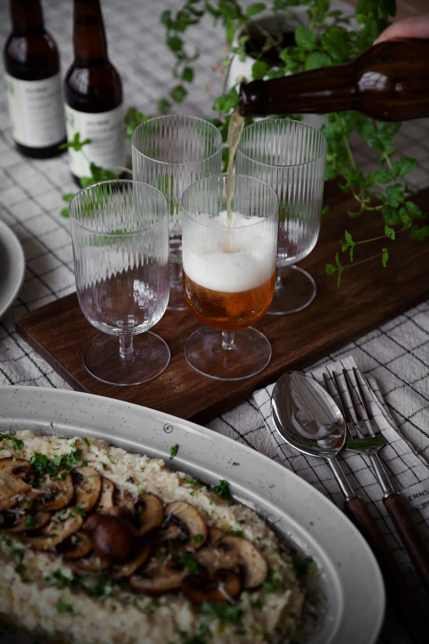 Ernst 啤酒玻璃杯 ribbed 两件套装, Clear ERNST