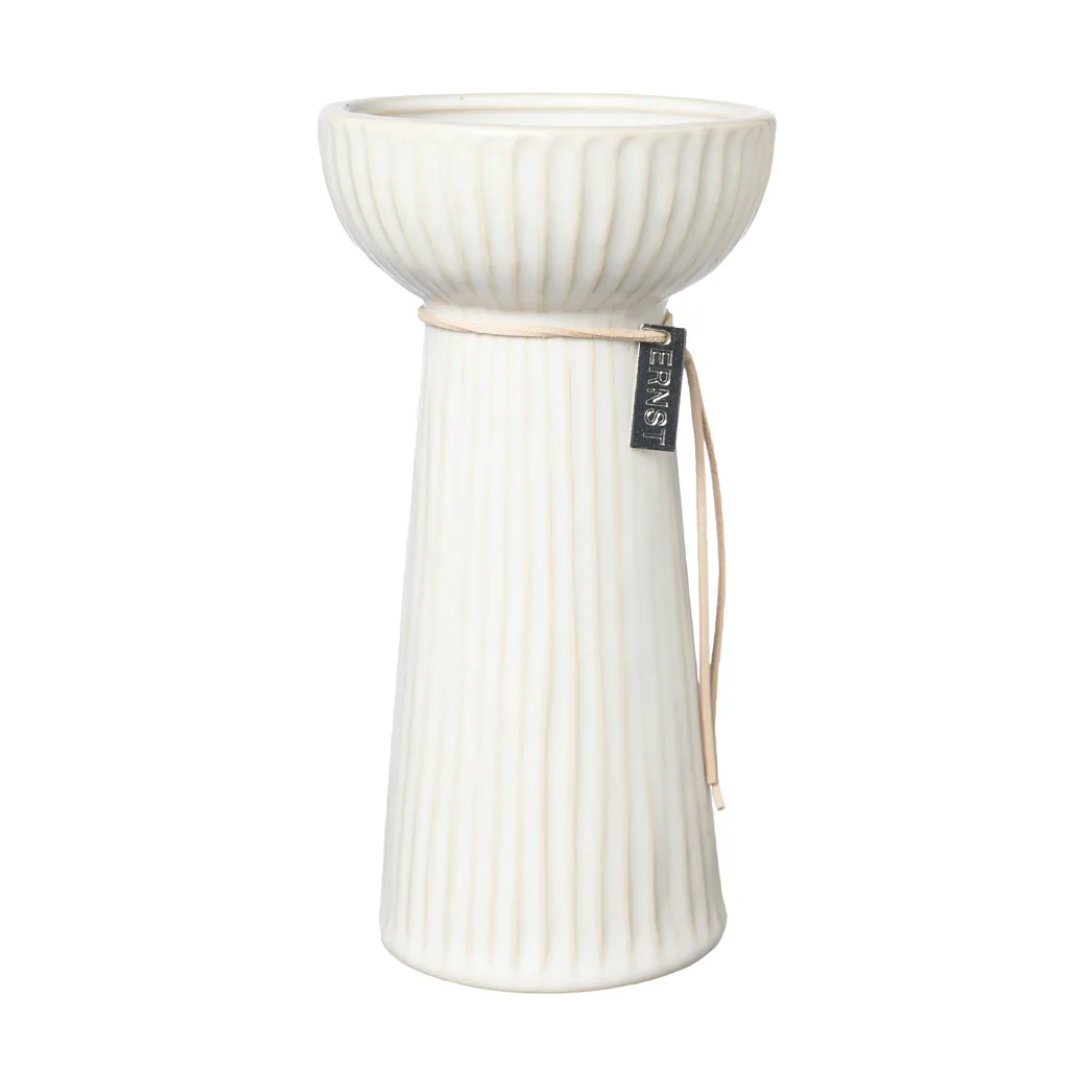 Ernst ribbed onion 花瓶 19 cm, 原色/自然色 白色 ERNST