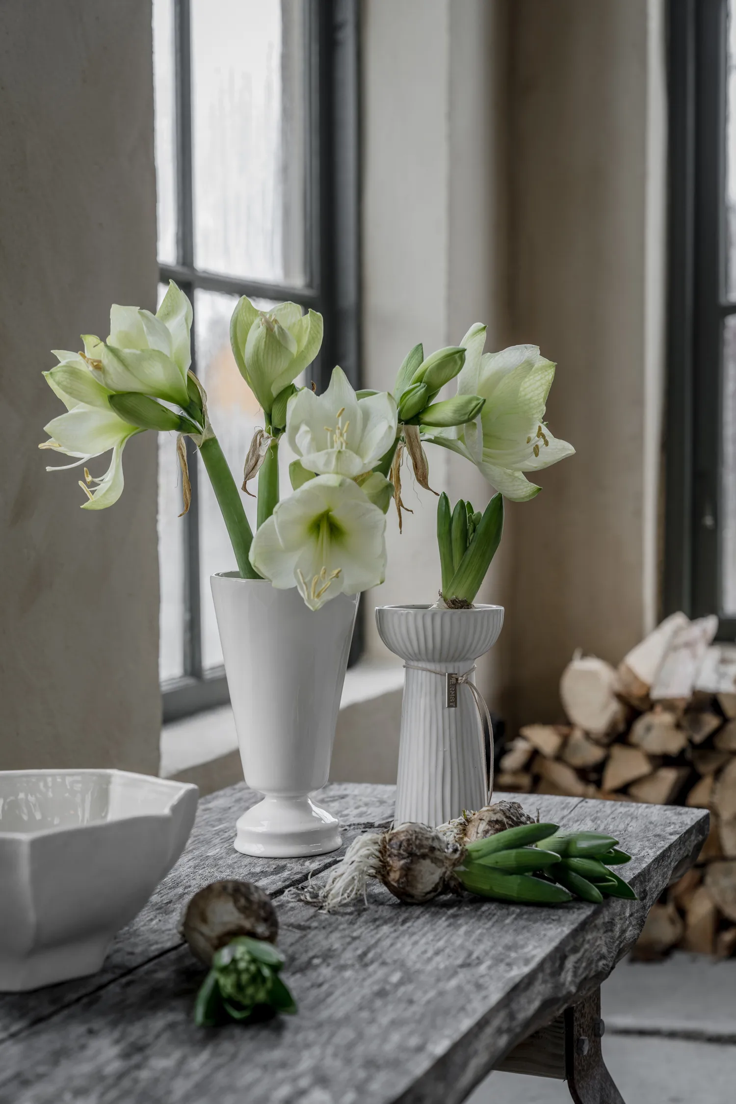 Ernst ribbed onion 花瓶 19 cm, 原色/自然色 白色 ERNST