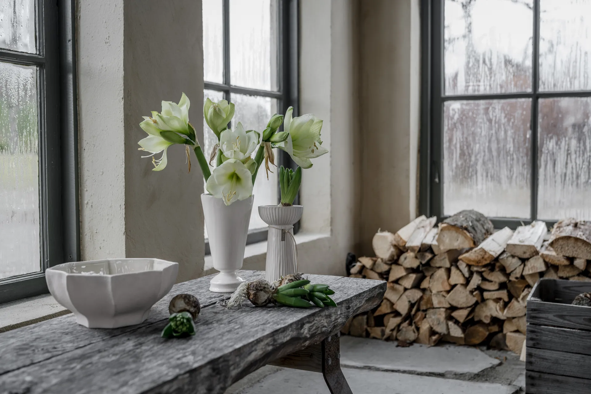 Ernst ribbed onion 花瓶 19 cm, 原色/自然色 白色 ERNST