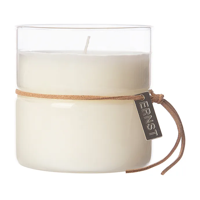 Ernst scented candle in glass with band Ø8 cm, Time to do nothing ERNST