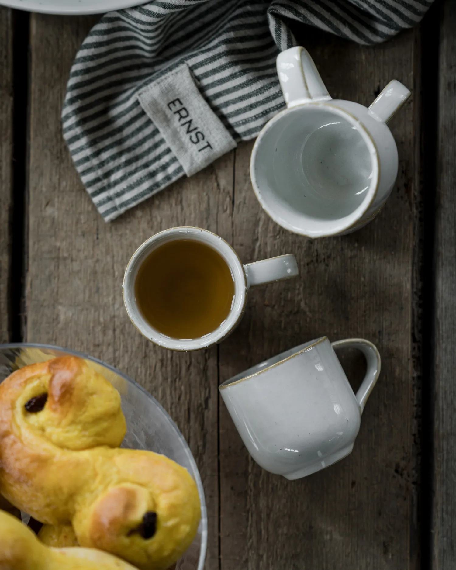 Ernst 厨房巾 thin stripes 47x70 cm, 绿色-米色 ERNST