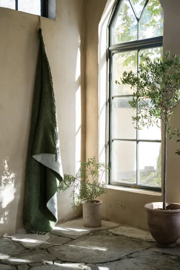 Ernst 毯子 with fringe 130x170 cm - 绿色-白色 - ERNST