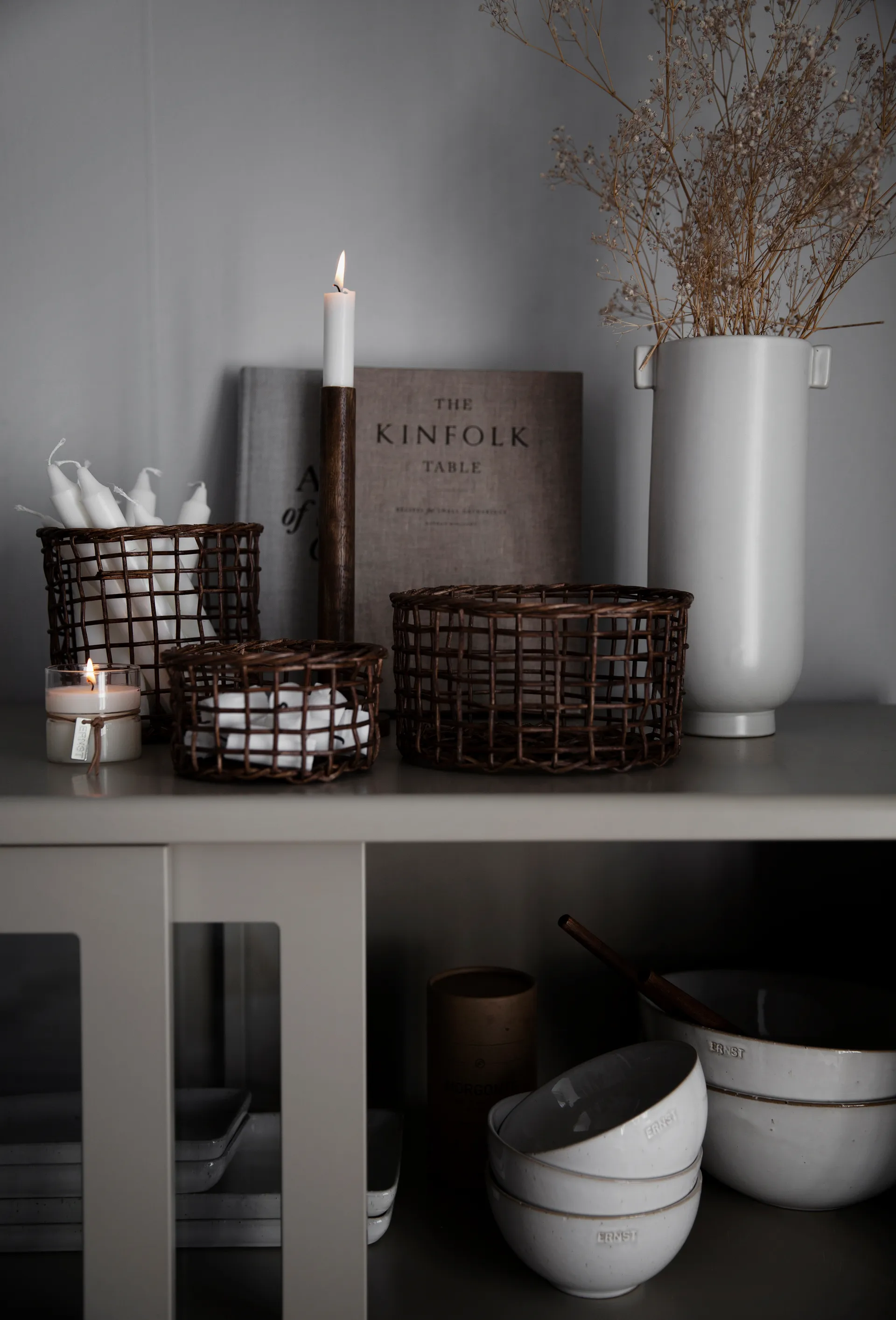 Ernst 花瓶 with handle 21 cm, 白色 沙色 ERNST