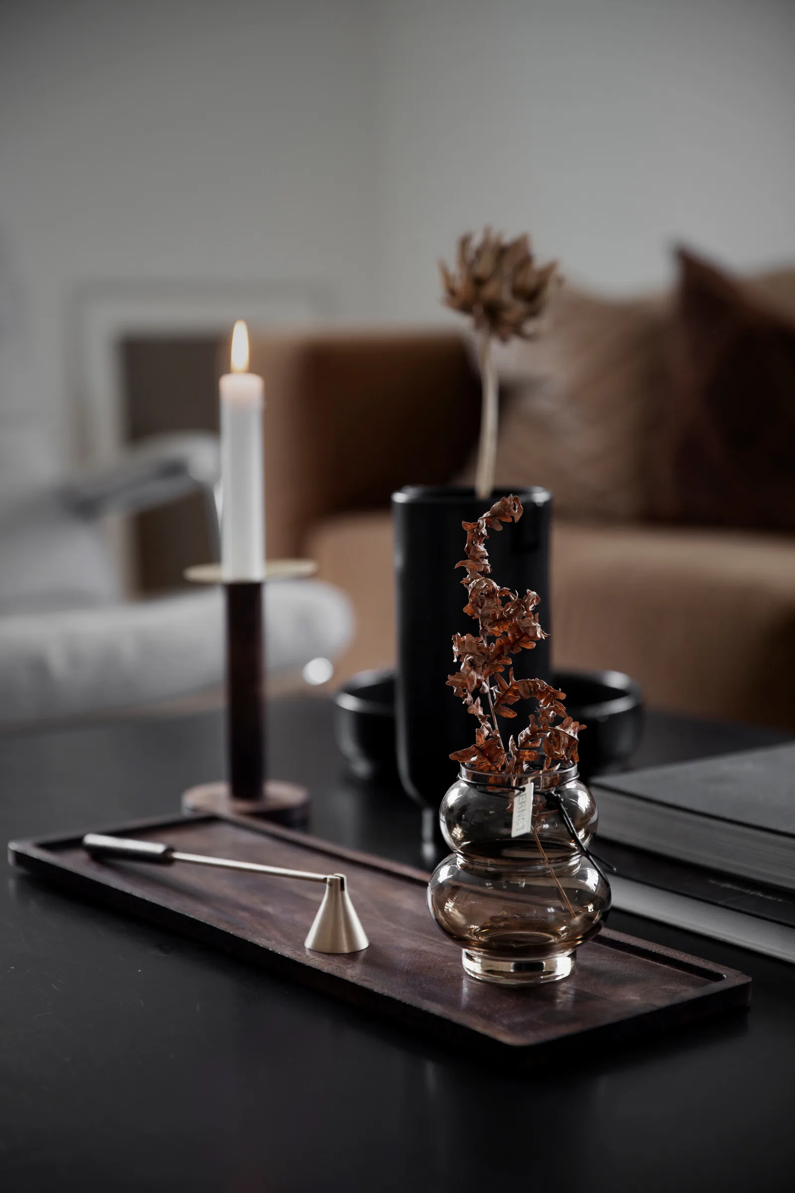 Ernst wooden tray 15x30 cm, Dark 棕色 ERNST