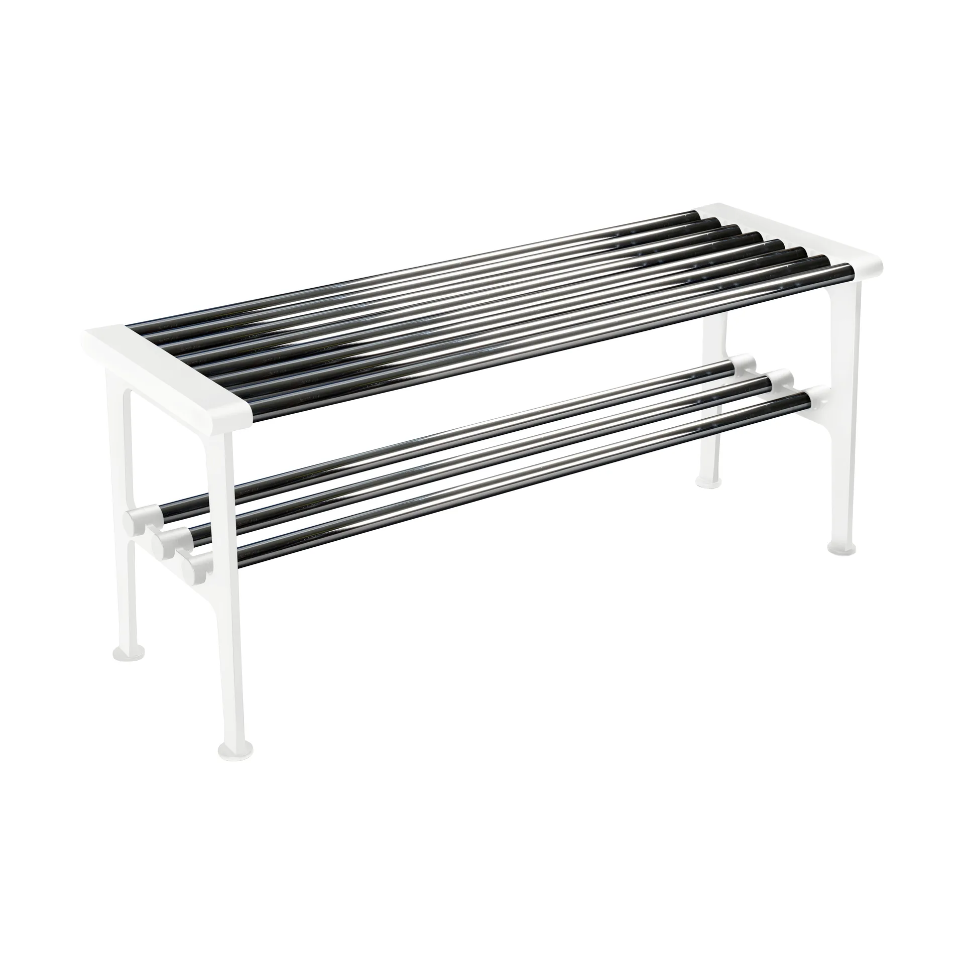 Nostalgi 长凳 100cm, 铬色_白色 Essem Design