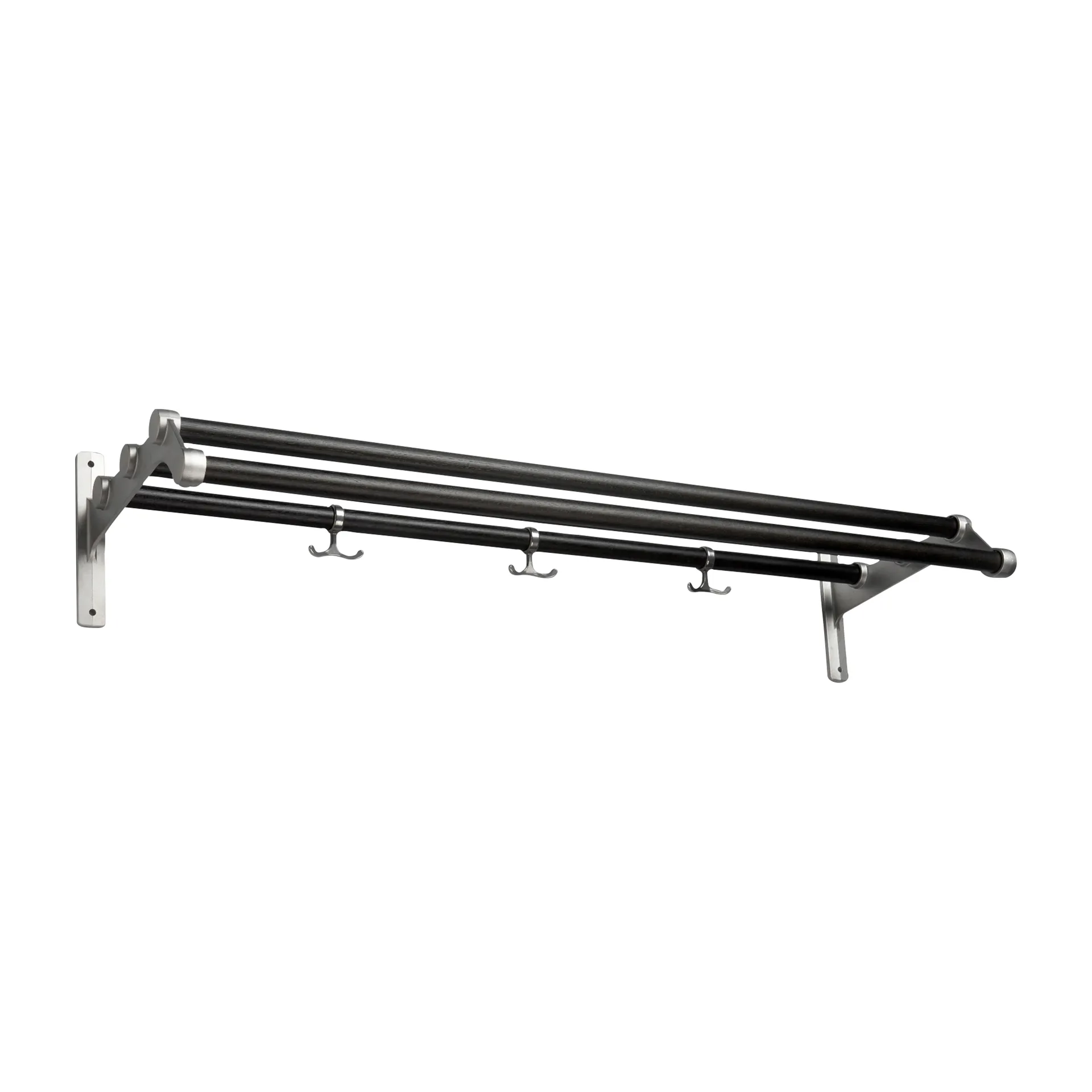 Nostalgi 291 帽子搁板100cm, 黑色涂油橡木_铝色 Essem Design