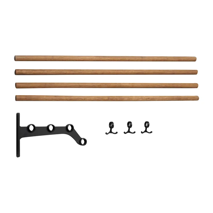 Nostalgi 291 嵌入式帽架100cm - 竹制_黑色 - Essem Design