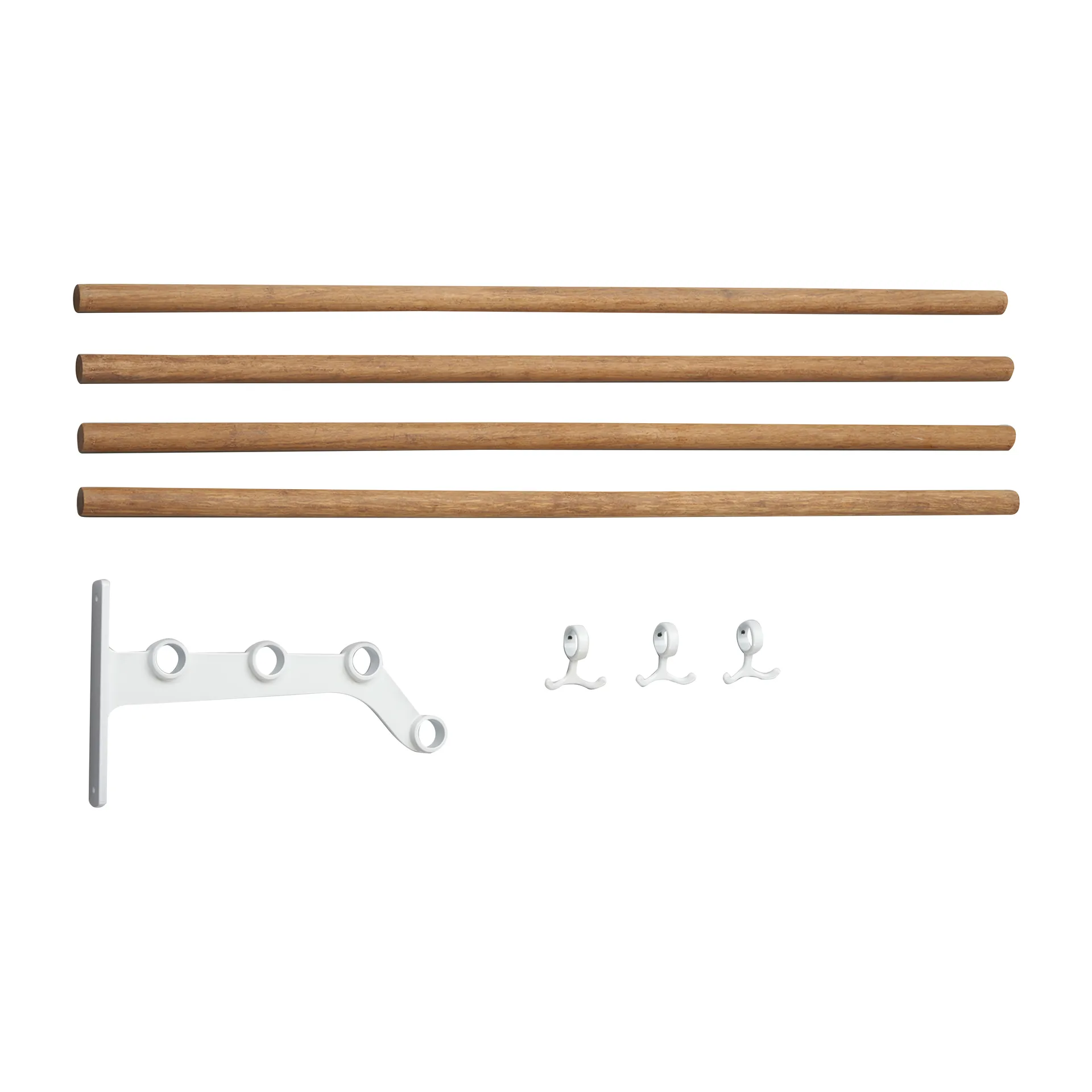 Nostalgi 291 inbuilt hat rack 100 cm, Bamboo-白色 Essem Design
