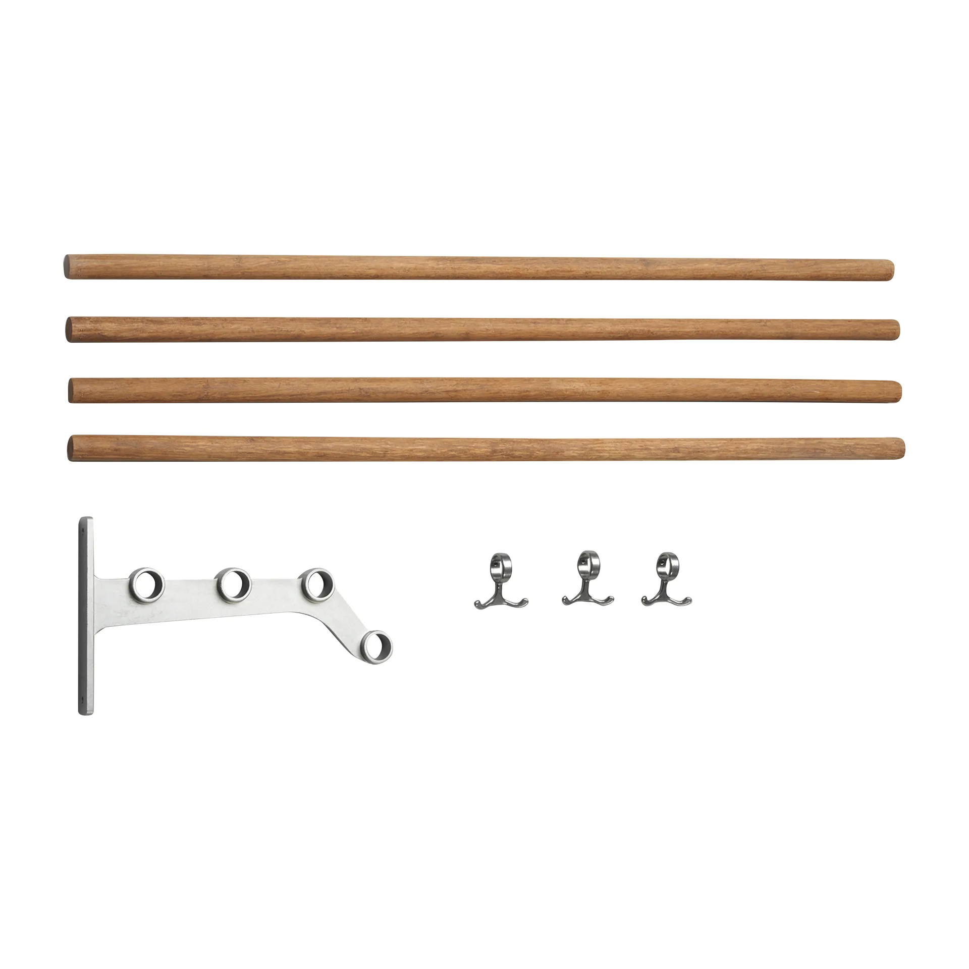 Nostalgi 291 inbuilt hat rack 100 cm, Bamboo-aluminium Essem Design