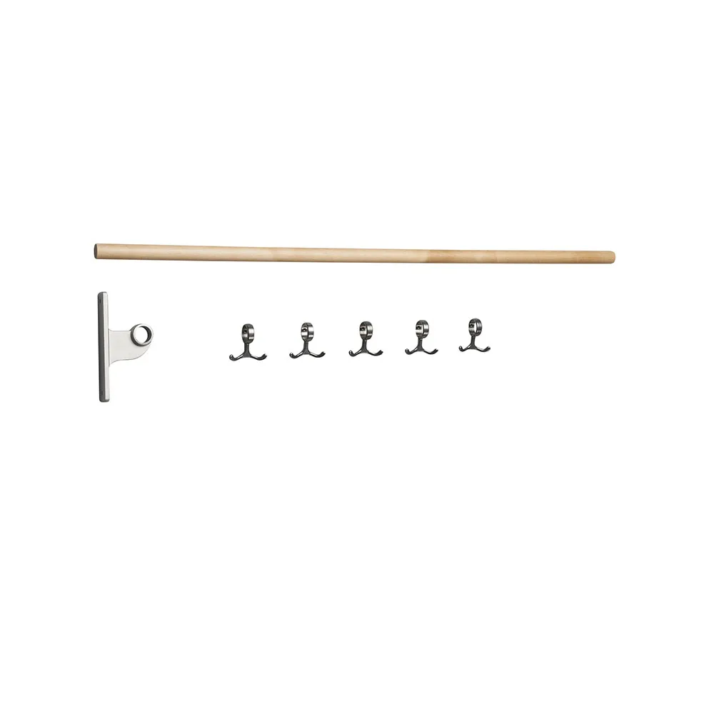 Nostalgi add-on Hook rack, Birch, aluminium stand Essem Design