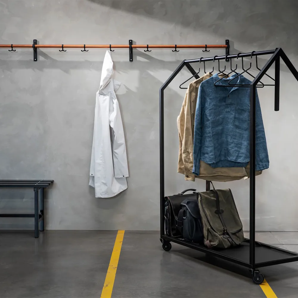 Nostalgi Hook rack, Birch, aluminium stand Essem Design