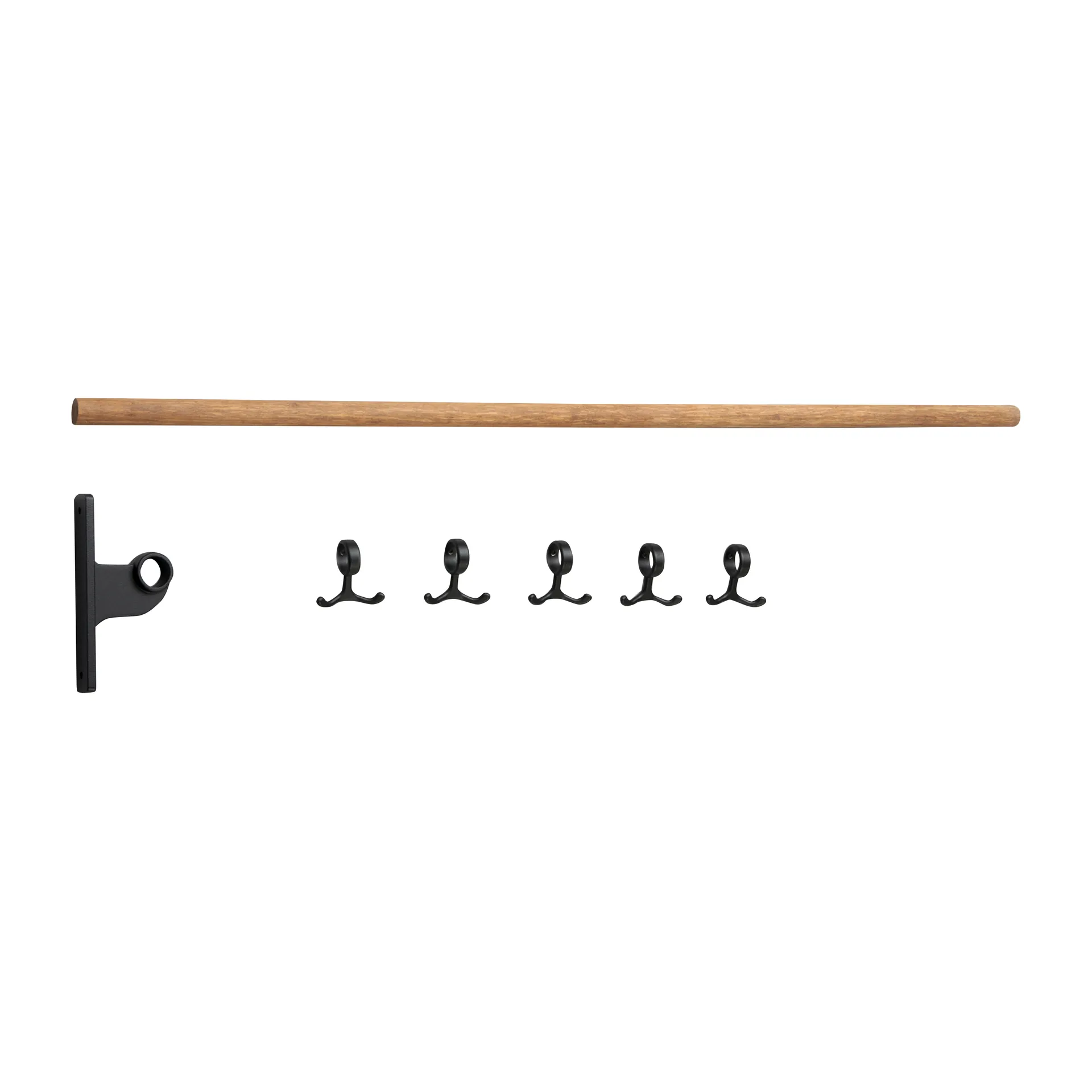 Nostalgi 嵌入式钩条, 竹制_黑色 Essem Design