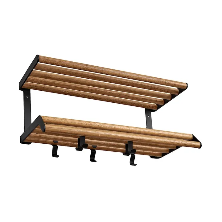 Tamburin 帽子搁板60cm - 橡木_黑色 - Essem Design