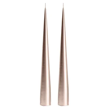 ester & erik 锥形蜡烛 34cm 2件装 金属质感 - 香槟色94 - ester & erik