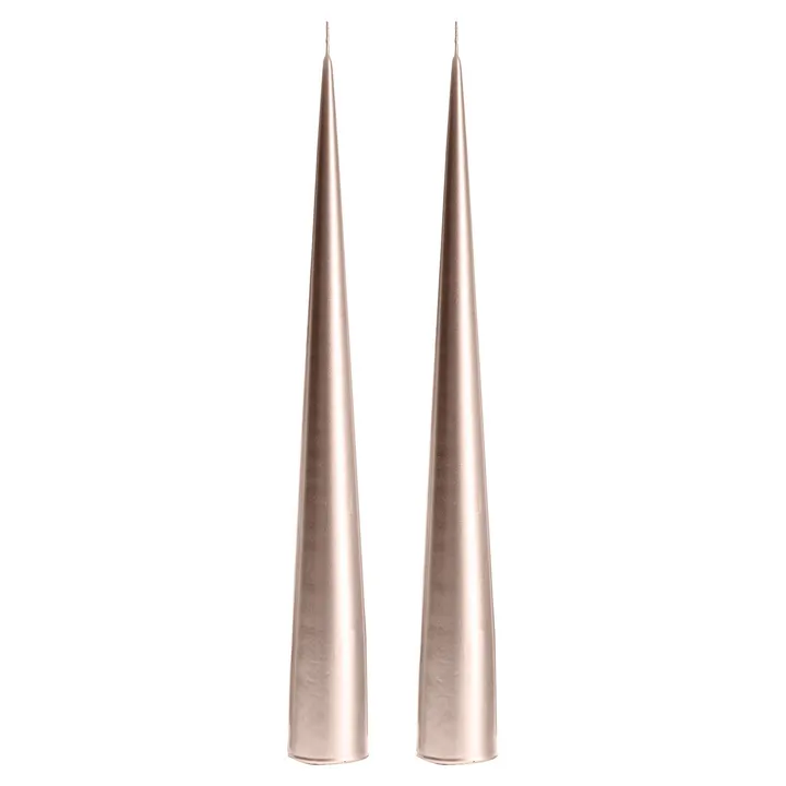 ester & erik 锥形蜡烛 34cm 2件装 金属质感 - 香槟色94 - ester & erik
