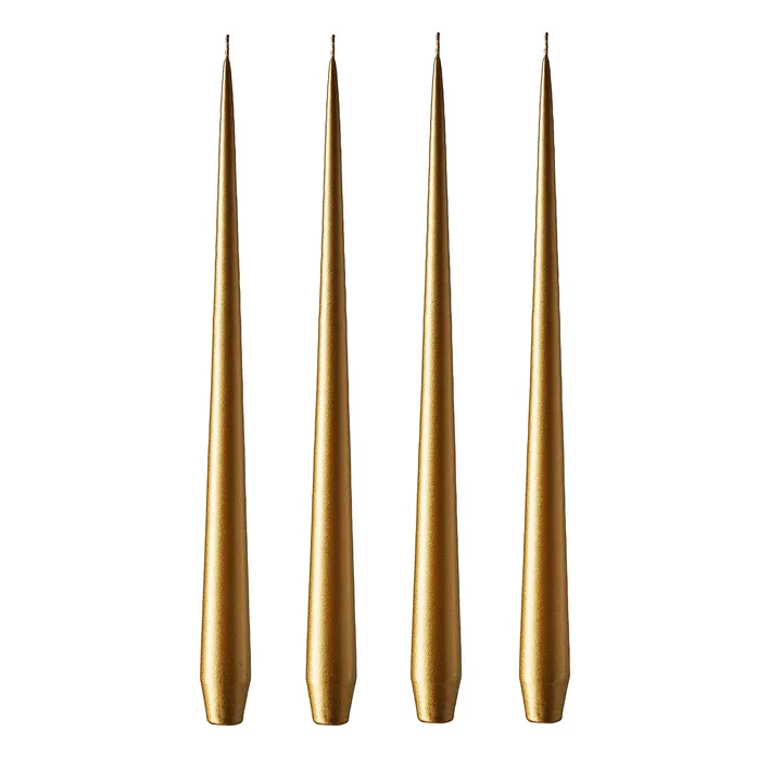 ester & erik 蜡烛 42cm 4件装 金属质感 - Gold - ester & erik