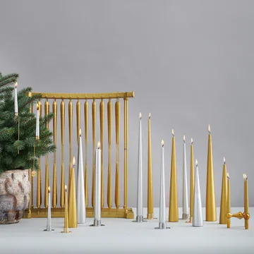 ester & erik 蜡烛 42cm 4件装 金属质感 - Gold - ester & erik
