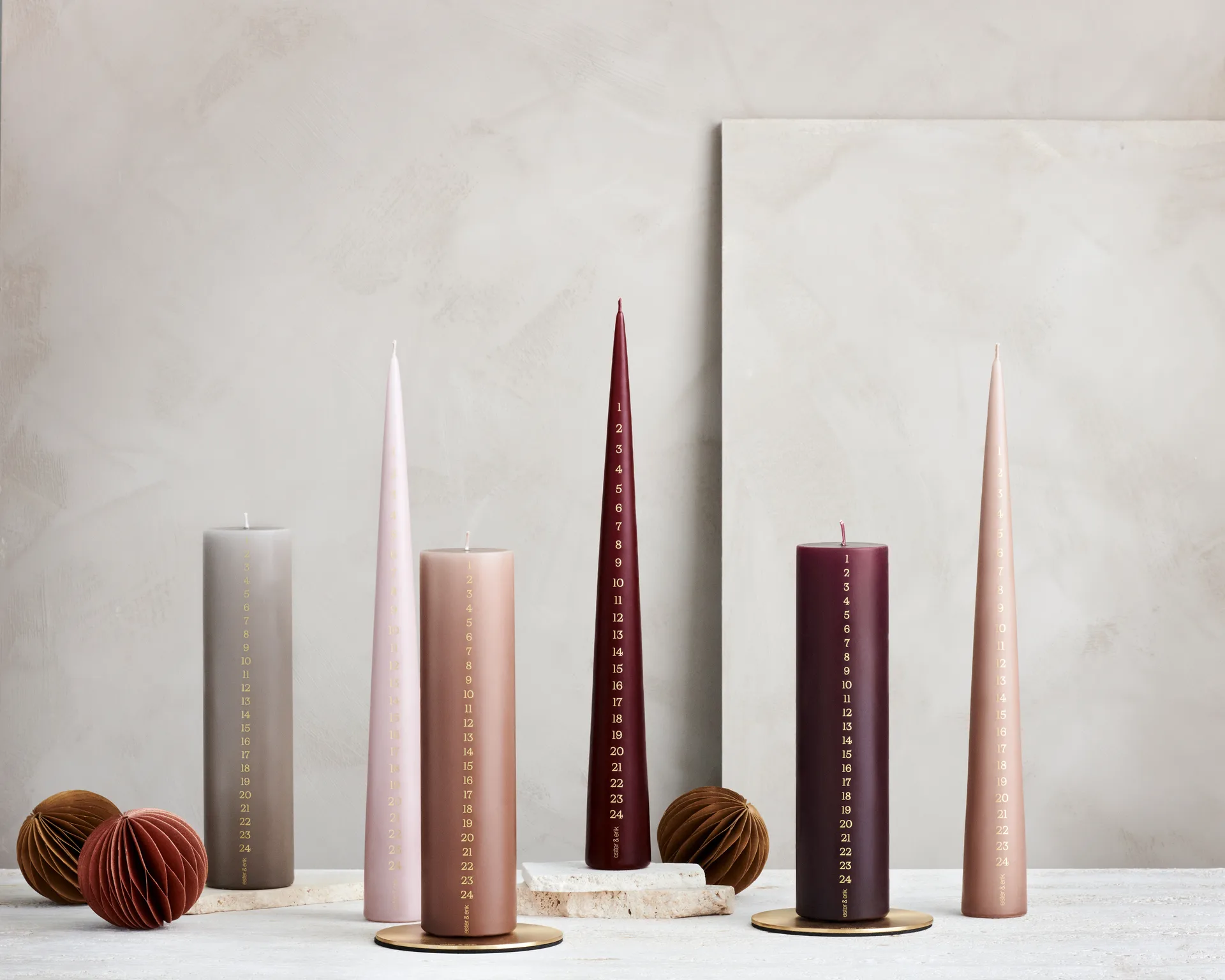 ester & erik advent 蜡烛 25 cm, 22 亚麻色 灰色 ester & erik