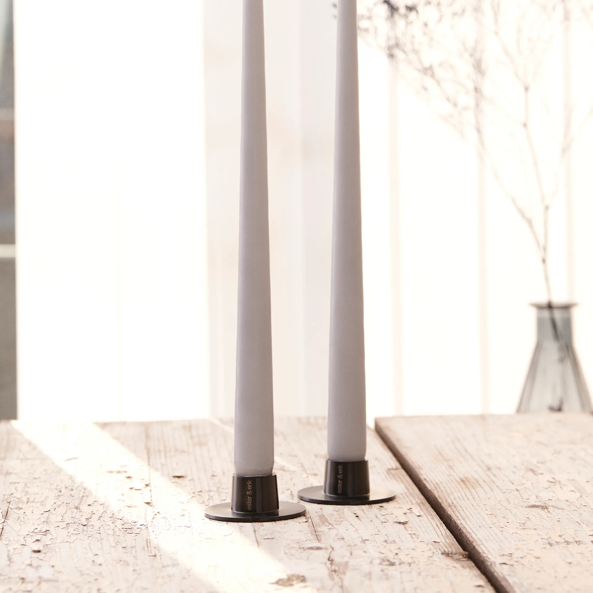 ester & erik 烛台 matte 两件套装, 黑色 ester & erik