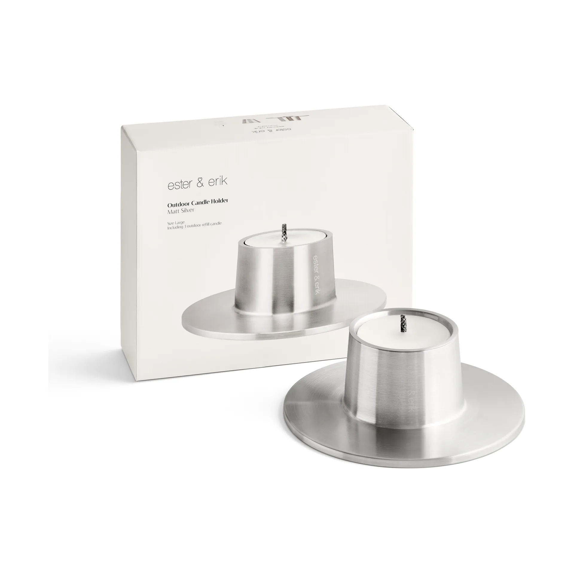 ester & erik outdoor 烛台 大 32.3 cm, 银色 ester & erik