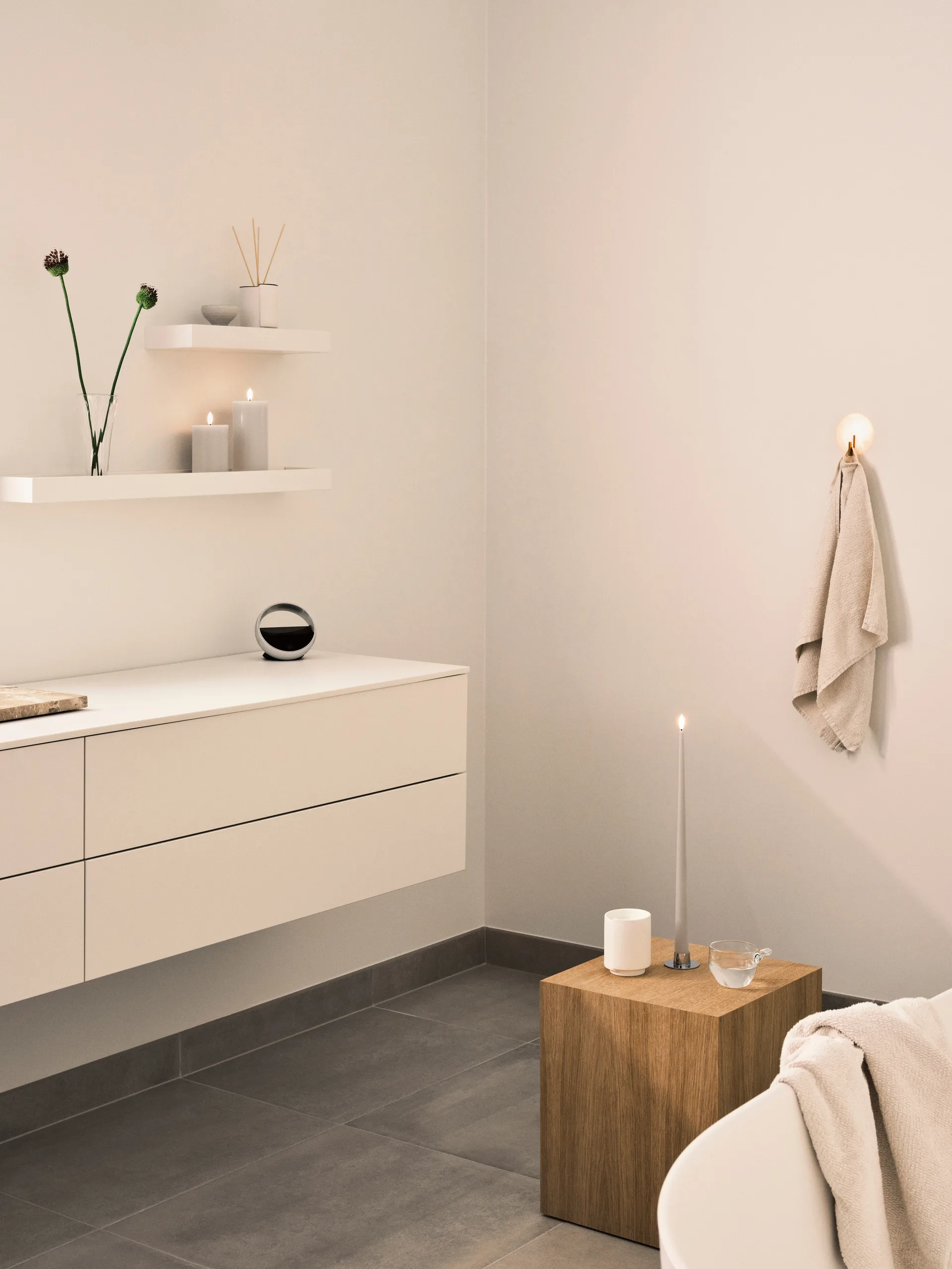 ester & erik pillar 蜡烛 LED, 22 Linen Grey, 15 cm ester & erik