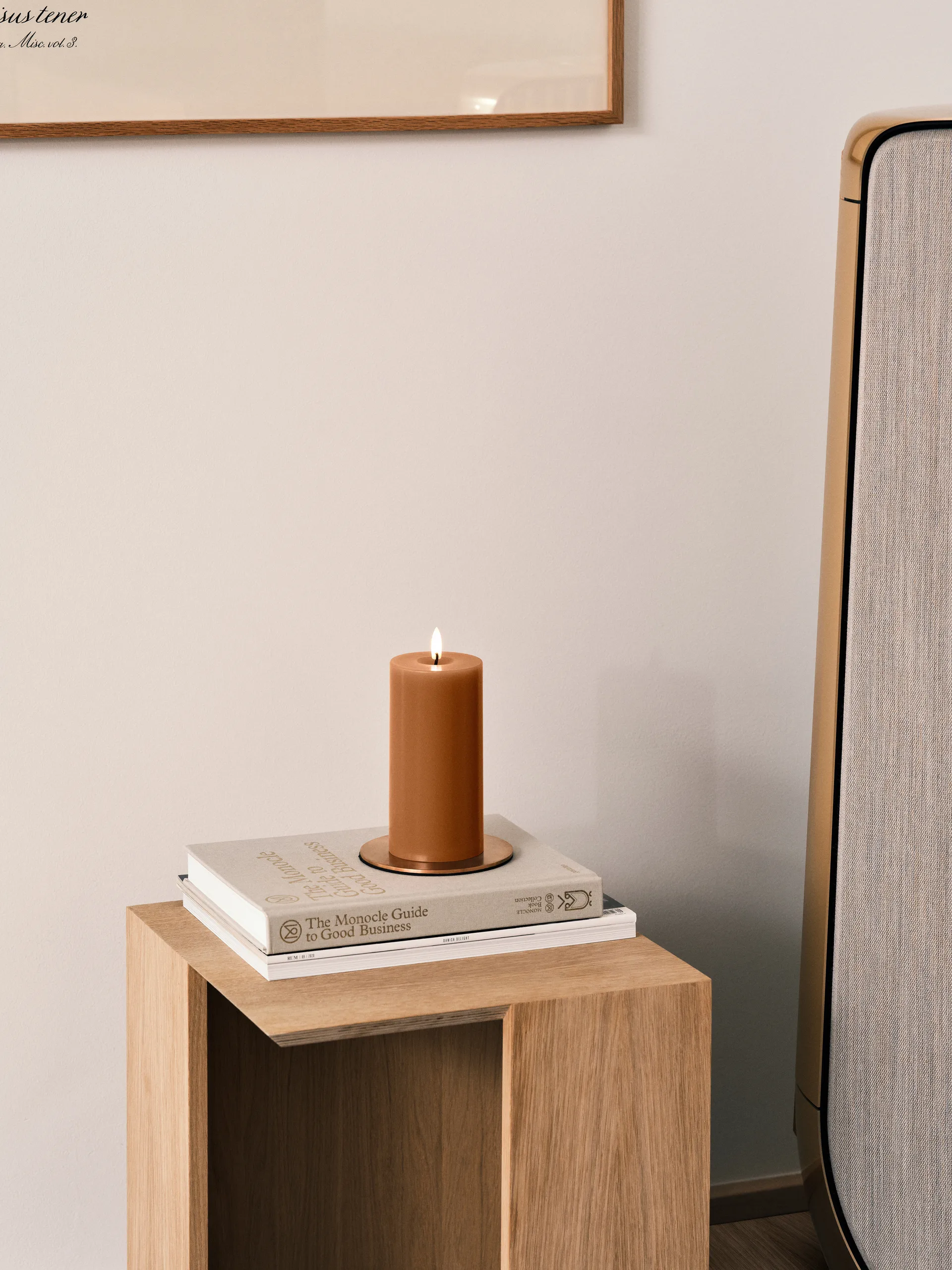 ester & erik pillar 蜡烛 LED, 23 Raw Toffee, 15 cm ester & erik