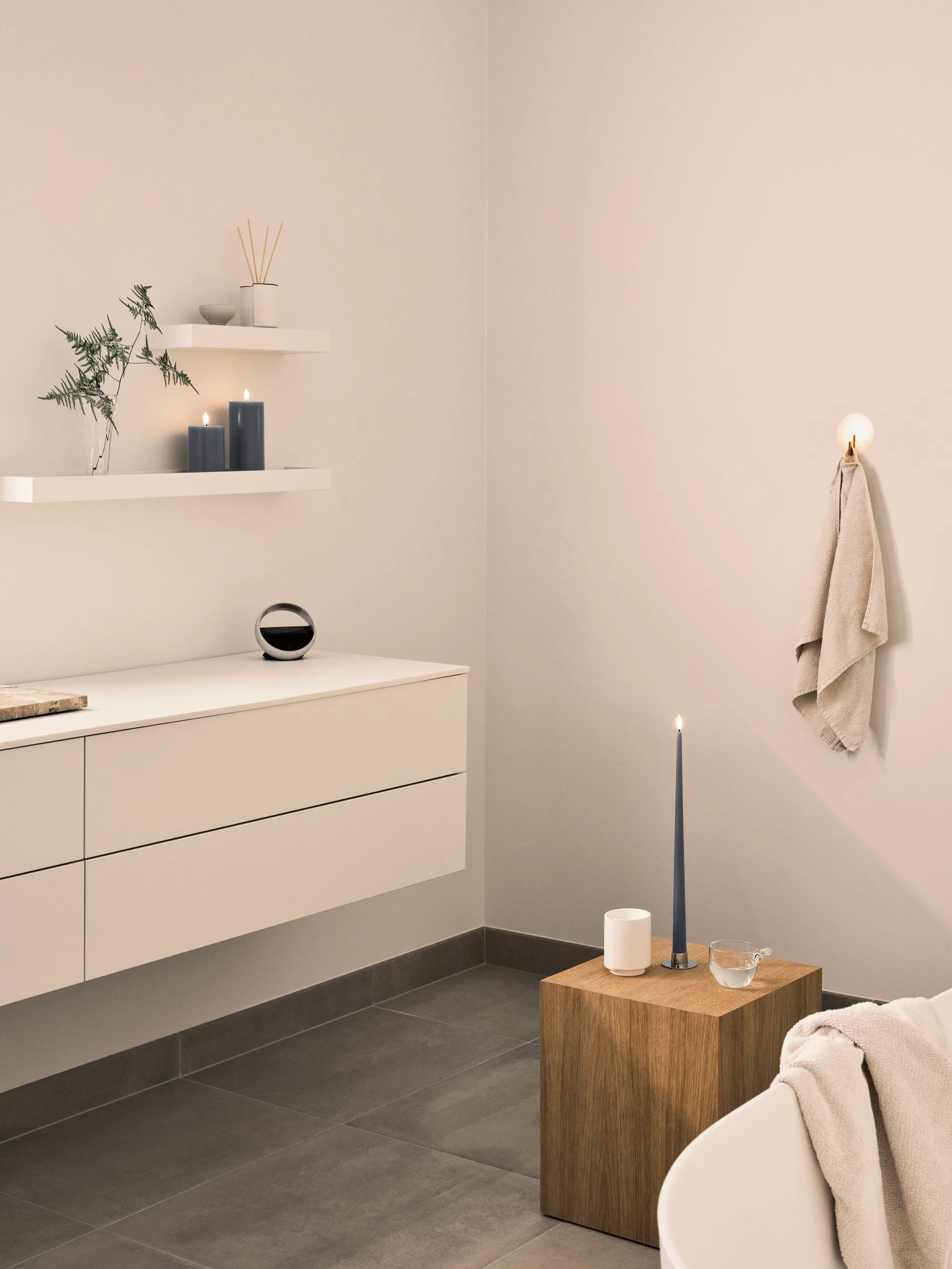 ester & erik pillar 蜡烛 LED, 74 Dark Slate, 10 cm ester & erik