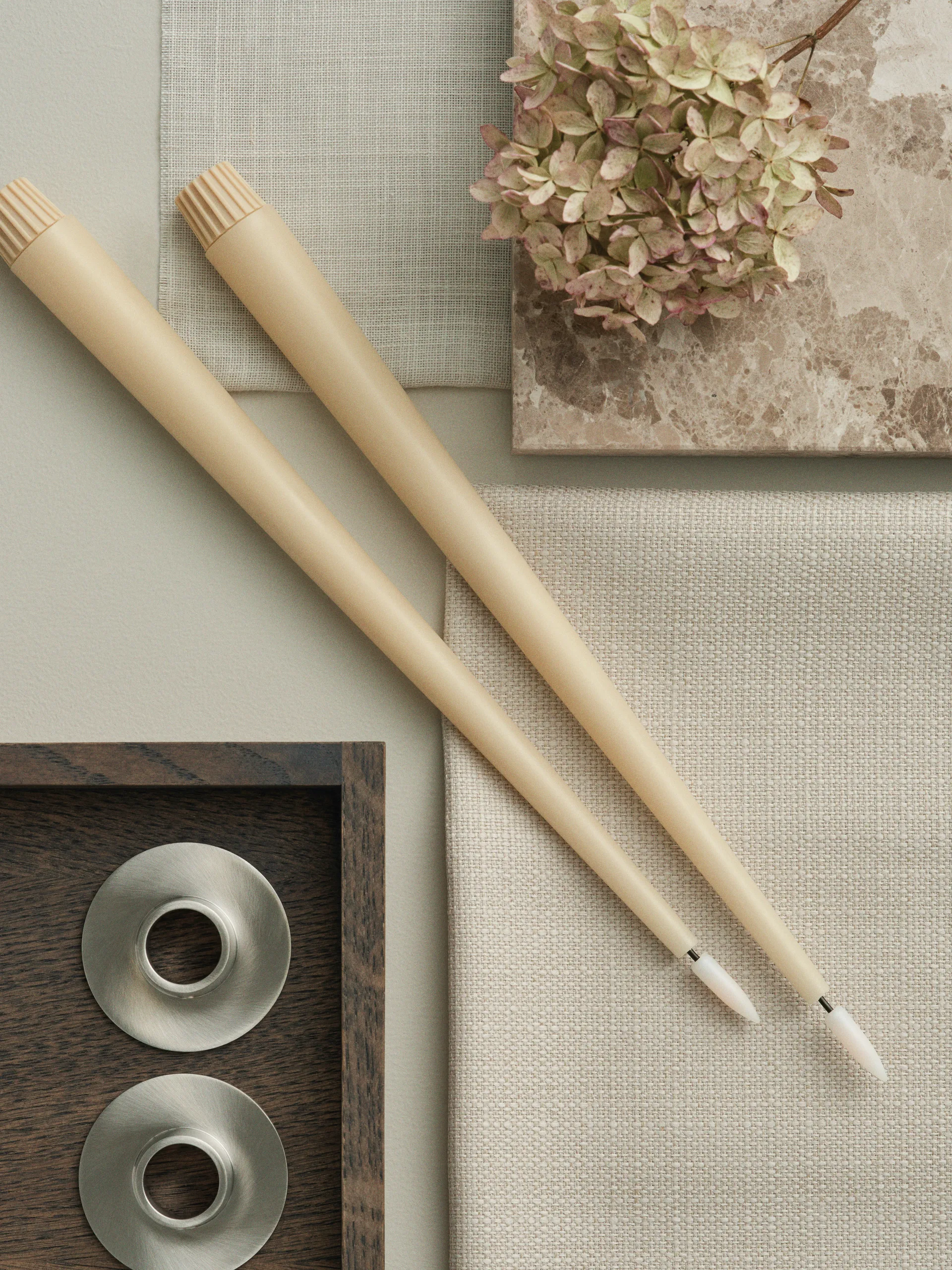 ester & erik taper 蜡烛 LED 两件套装, 14 Pale ginger , 30 cm ester & erik