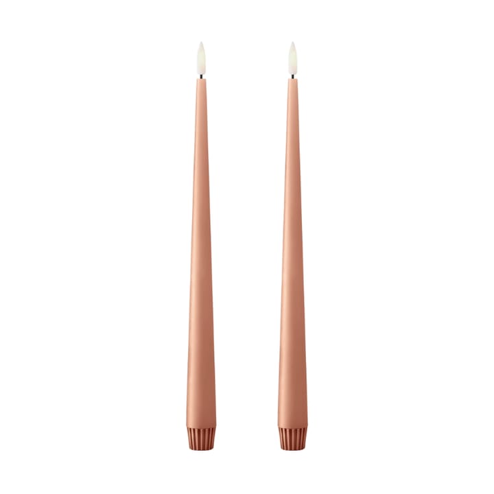 ester & erik taper 蜡烛 LED 两件套装 - 20 Rosy caramel , 30 cm - Ester & erik