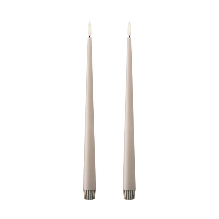 ester & erik taper 蜡烛 LED 两件套装 - 22 Linen Grey , 30 cm - Ester & erik