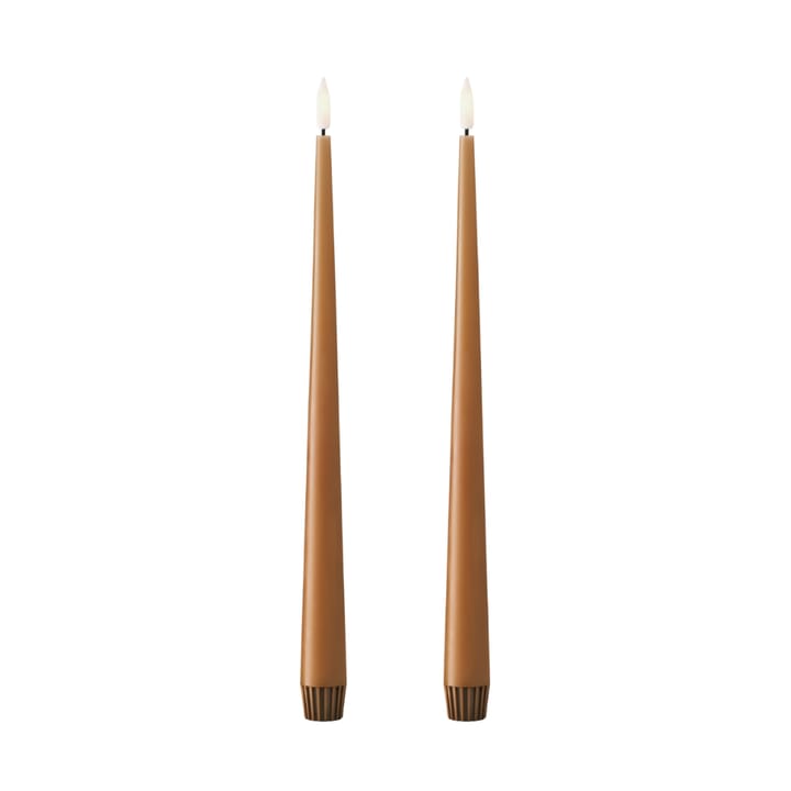 ester & erik taper 蜡烛 LED 两件套装 - 23 Raw Toffee , 30 cm - Ester & erik